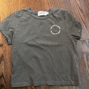 Steel grey women’s circle logo baby tee